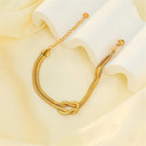 Salve Herringbone Knotted Gold Bracelet
