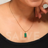 Salve Geometric Green Pendant Necklace