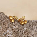 Salve Tiny Cherry Stud Earrings for Women - Salve