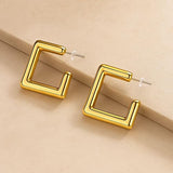Salve Square Gold Hoop Earrings for Women