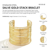 Salve Chunky Contemporary Gold Bangle Stack Cuff Bracelet