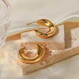 Salve C-Shape Gold Hoop Earrings for Women