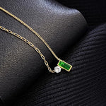 Emerald Green Rectangular Stone Pendant SALVE