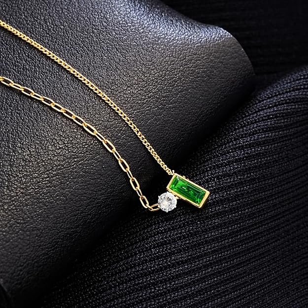 Emerald Green Rectangular Stone Pendant SALVE