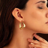 Salve Triangular Gold Hoop Earrings for Women