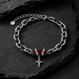 Crimson Cross Bracelet for Men