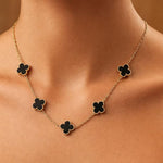 Salve Black Clover gold chain necklace featuring a sleek, polished design with a secure clasp, ideal for stylish everyday wear.