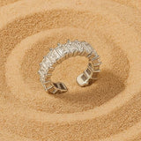 Salve Silver Emerald-Cut Ring for Women