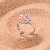 Salve Pink Solitaire Halo Ring for Women