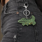 Salve Rhinestone Encrusted Crocodile Keychain for Women - Salve