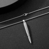 Salve Men Gun Bullet Pendant Necklace