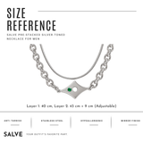 Pre-Stacked Green Stone Necklace for Men