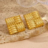 Salve Geometric Square Gold Earrings