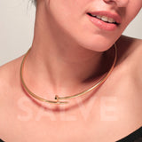 Salve Rose Gold Hasli Nail Choker Necklace for Women