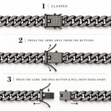 11MM Black Iced Out CZ Necklace for Men