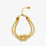 Salve Herringbone Knotted Gold Bracelet