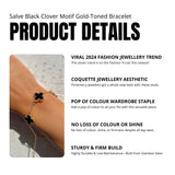 Salve Black Clover Chain Bracelet for Women