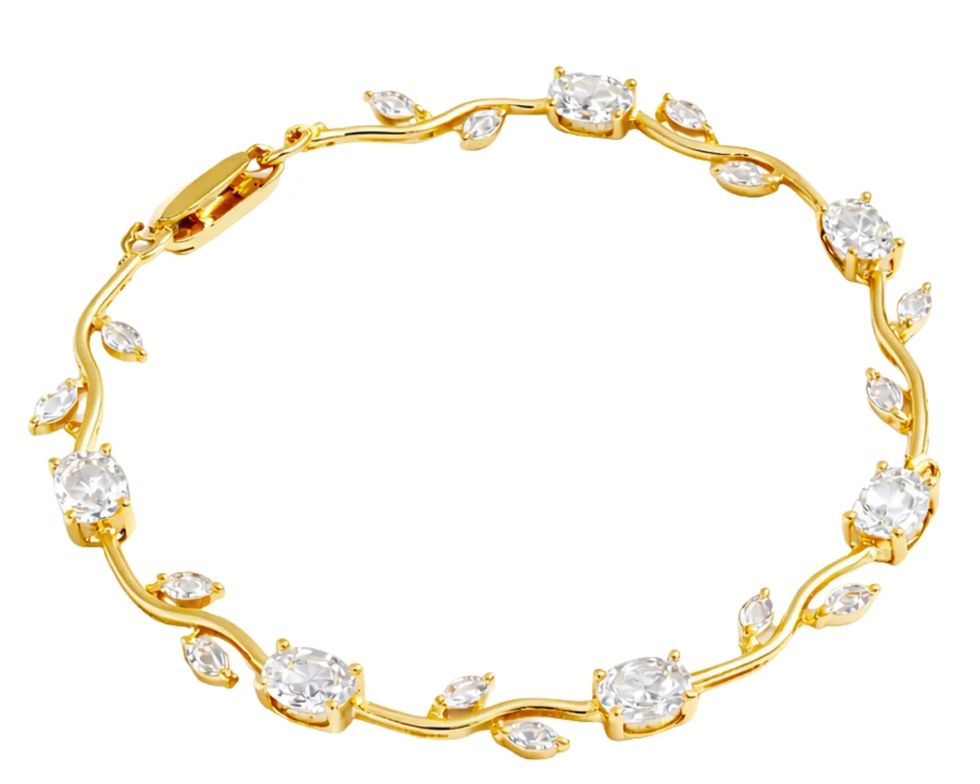 Salve Gold White Tulip bracelet for women featuring a delicate floral design and gold accents, stylish jewelry accessory.