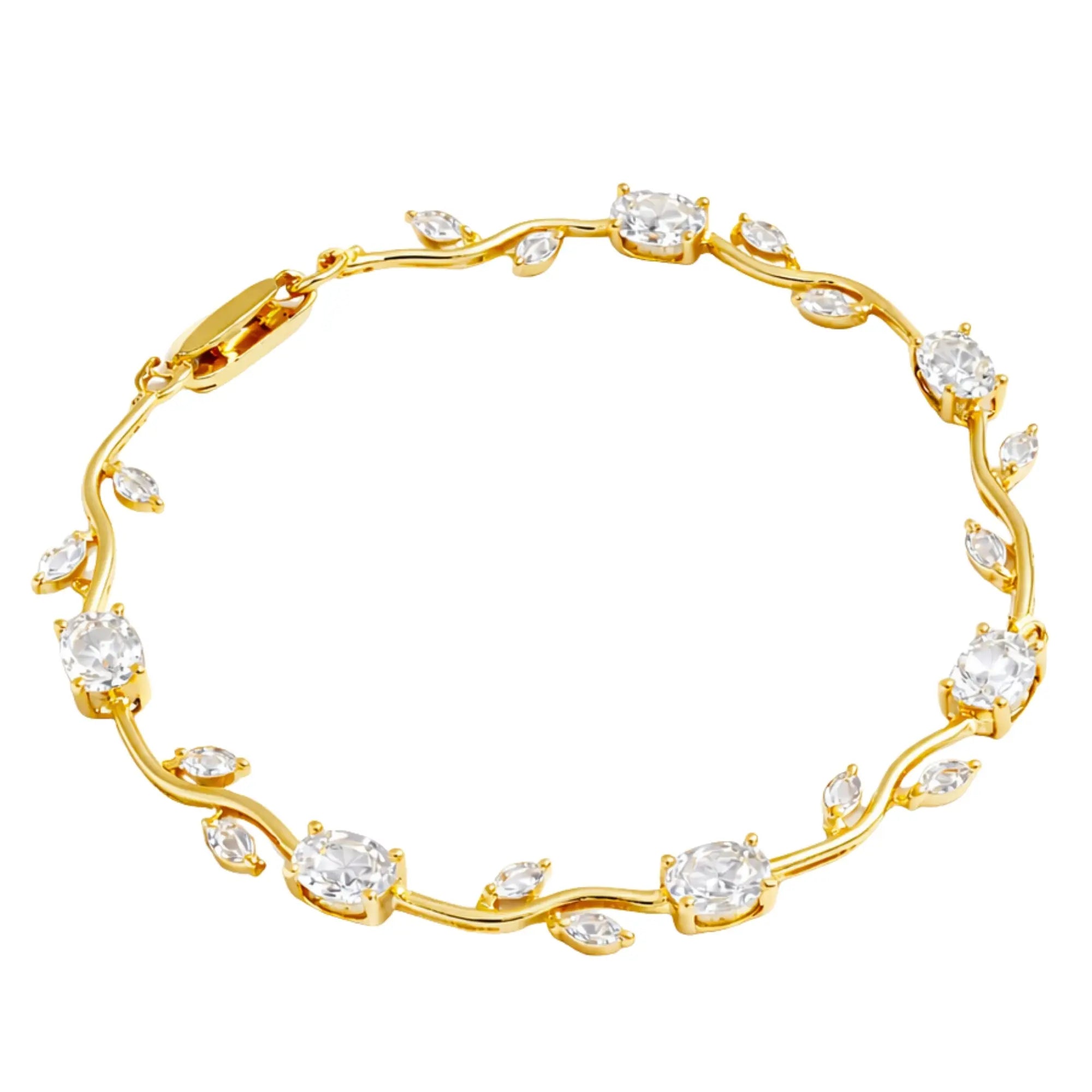 Salve Gold White Tulip bracelet for women featuring a delicate floral design and gold accents, stylish jewelry accessory.