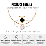 Salve 2 in 1 Reversible Black & White Clover Choker Necklace