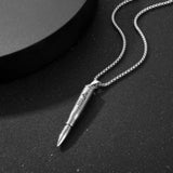 Salve Men Gun Bullet Pendant Necklace