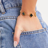 Salve Black Clover Chain Bracelet for Women