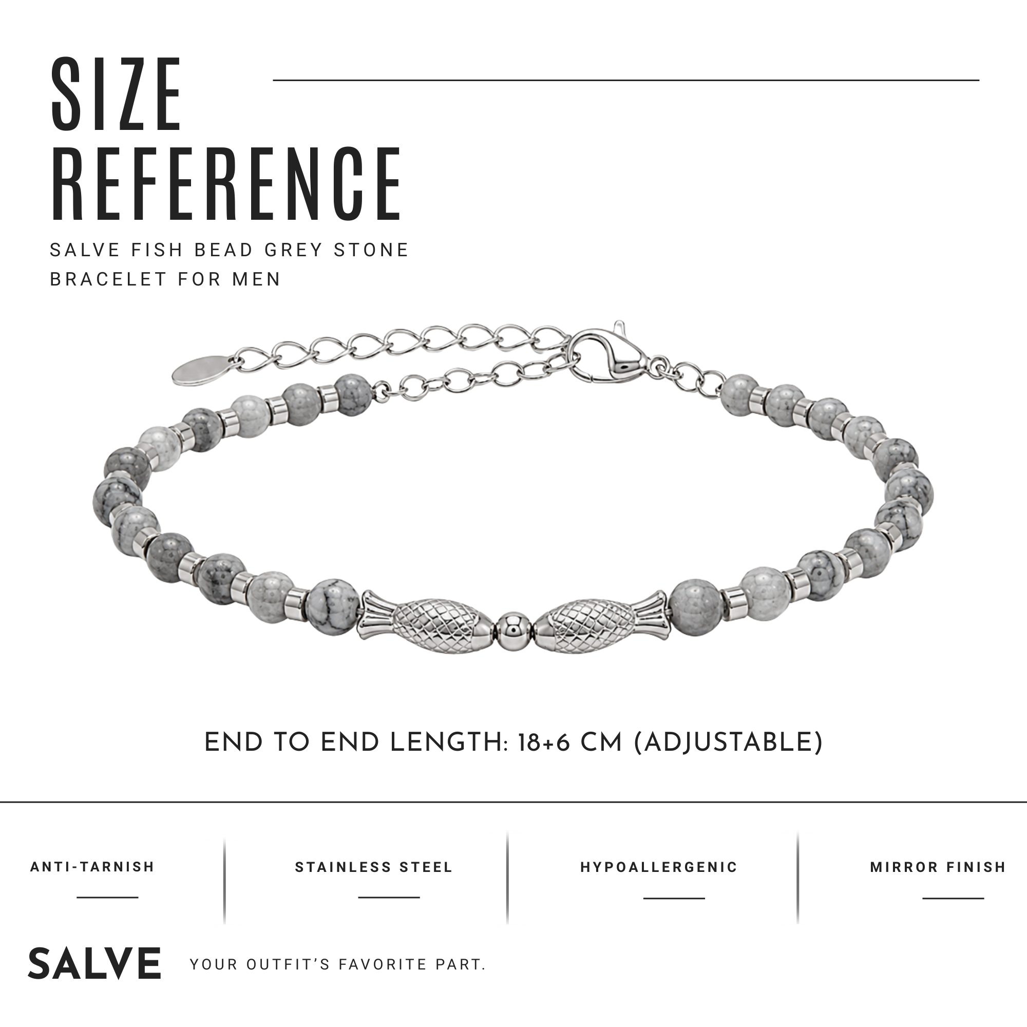 Twin Fish Grey Bracelet for Men by SALVE featuring a stylish, braided grey leather design with silver fish-shaped accents.