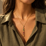 7 Stone Multi-Color Pendant