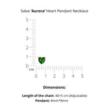 Salve ‘Aurora’ Anti-Tarnish Emerald Green Heart Pendant Necklace
