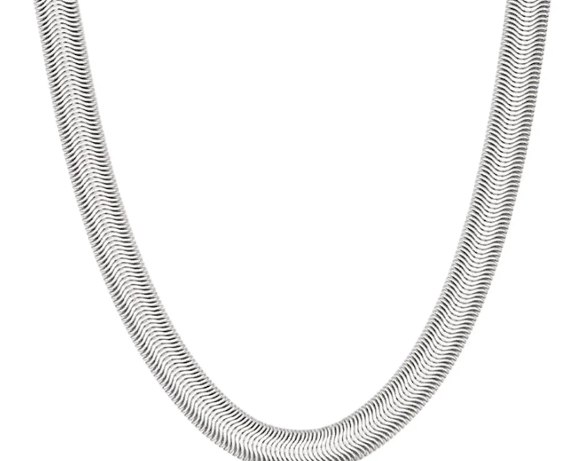 Salve Men Herringbone Silver-Toned Chain - Salve