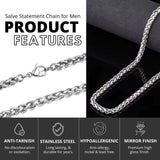 Salve Stainless Steel Silver Wheat Chain for Men