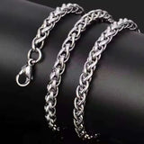 Salve Stainless Steel Silver Wheat Chain for Men