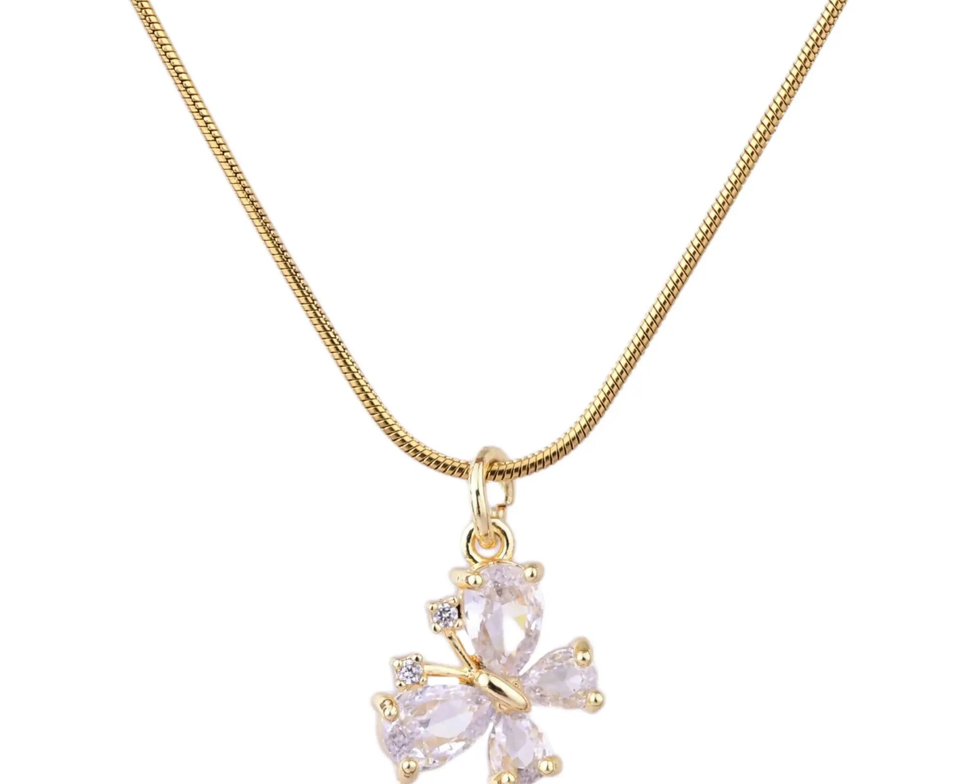 Salve Crystal Butterfly Pendant Necklace - Salve