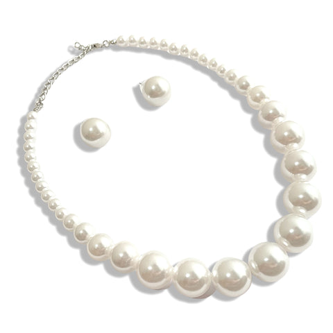 Salve ‘Diva’ Faux Pearl Studs & Necklace Fashion Jewellery Set | Classic, Festive, Statement, Moti Mala & Fancy Big Pearl Earrings Combo