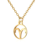 Salve Astrology Astro Chic Zodiac Sign Pendant Gold Chain Necklace - Aries