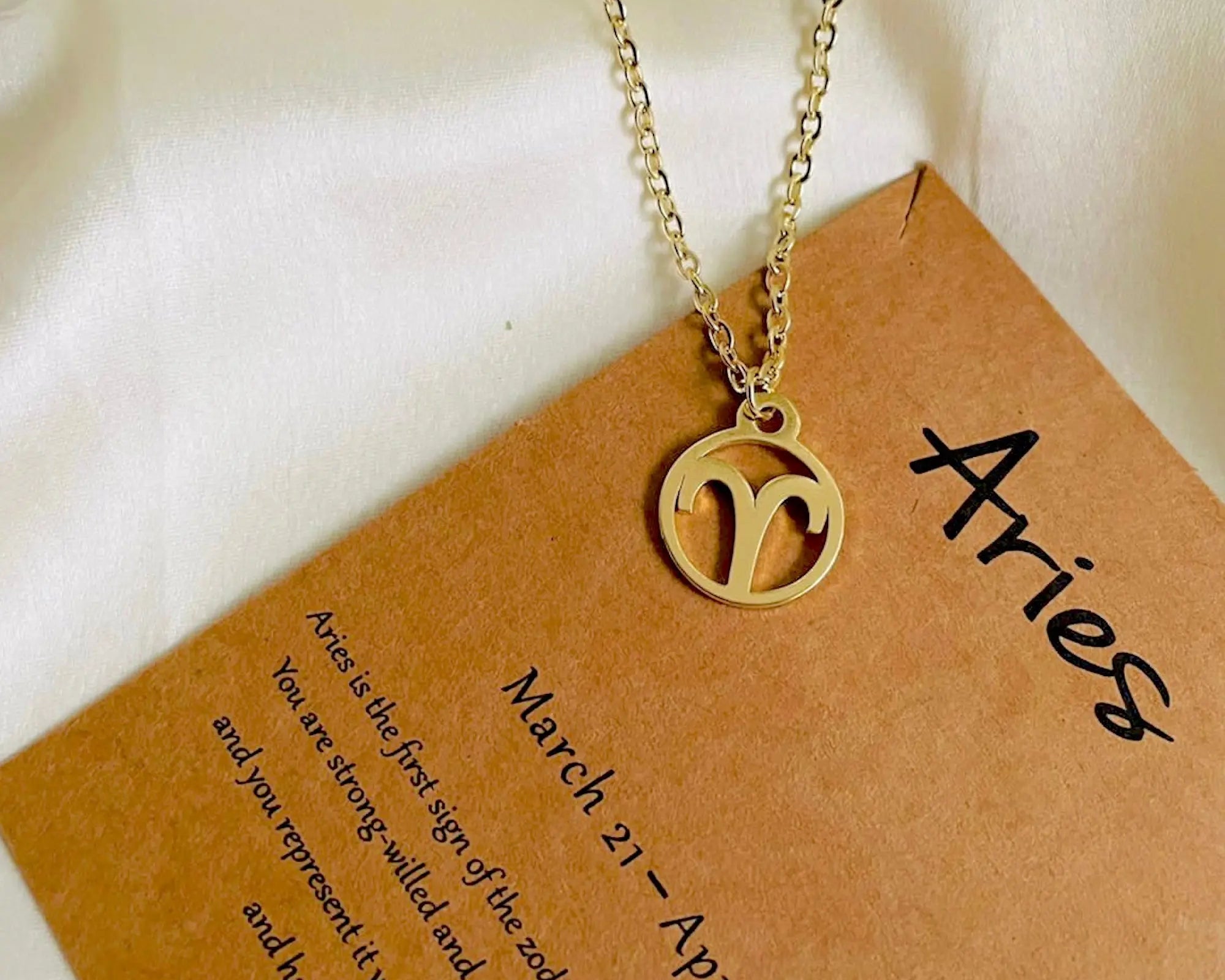 Salve Astrology Zodiac Sign Aries Pendant Necklace - Salve