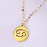Salve Astrology Astro Chic Zodiac Sign Pendant Gold Chain Necklace - Cancer