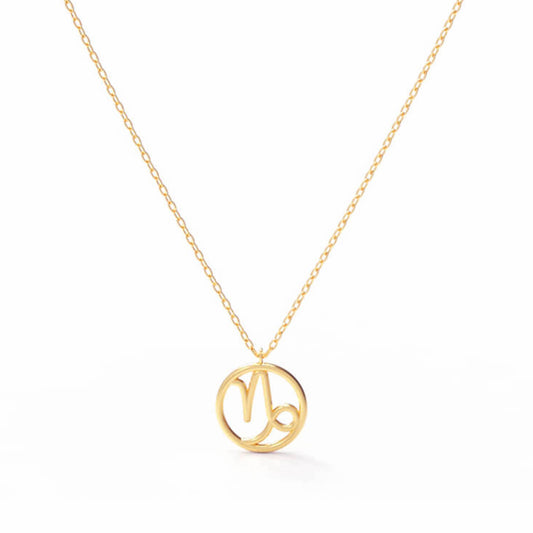 Salve Astrology Astro Chic Zodiac Sign Pendant Chain Gold Necklace - Capricorn