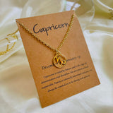 Salve Astrology Astro Chic Zodiac Sign Pendant Chain Gold Necklace - Capricorn SALVE