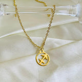 Salve Astrology Astro Chic Zodiac Sign Pendant Chain Gold Necklace - Sagittarius SALVE