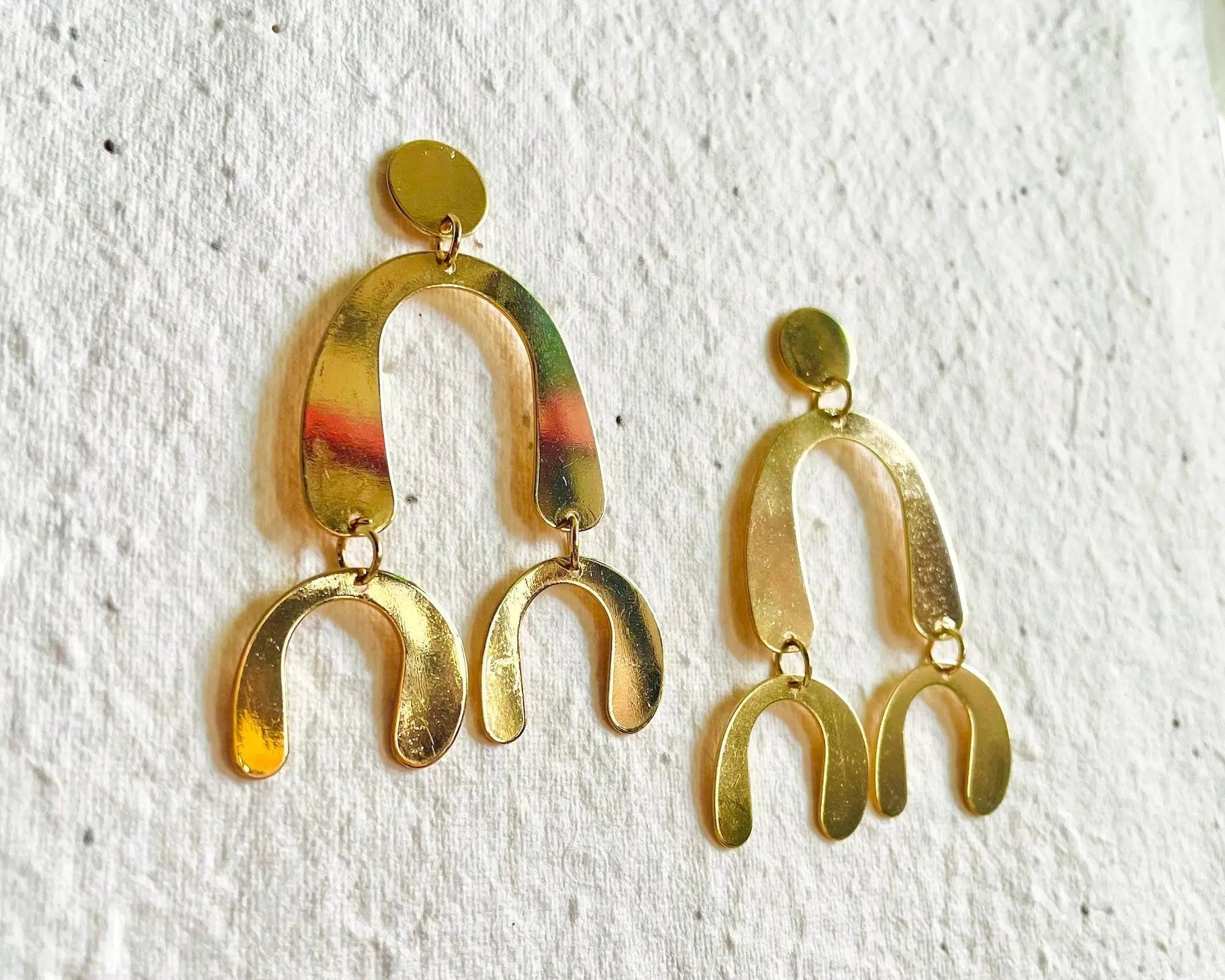 Salve ‘Chaise Rainbows’ Golden Dangler Earrings - Salve