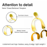 Salve ‘Chaise Rainbows’ Golden Dangler Earrings