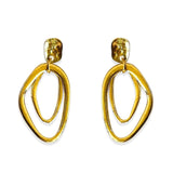 Salve ‘Vintage’ Golden Double Loop Gold Drop Minimal Elegant Earrings