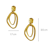 Salve ‘Vintage’ Golden Double Loop Gold Drop Minimal Elegant Earrings