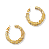Salve ‘Iqraar’ Mid-Sized C Hoop Earrings  | Chic, Chunky, Hypoallergenic Gold Hoops for Women
