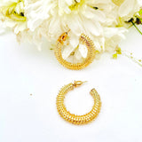 Salve ‘Iqraar’ Mid-Sized C Hoop Earrings  | Chic, Chunky, Hypoallergenic Gold Hoops for Women