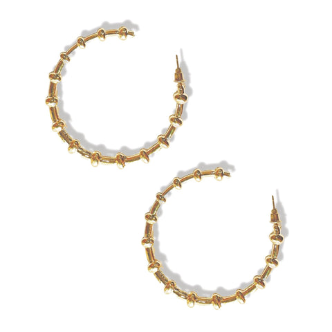 Salve ‘Bigwig’ Textured Door Knocker Gold Hoop Earrings | Chic, Oversized, Statement Open Hoops for Women