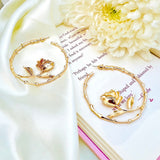 Salve ‘Rose’ Thorn Floral Gold Hoop Earrings