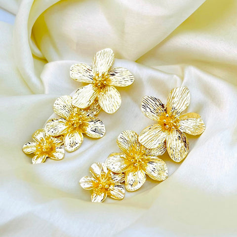 Gold Plated Pearl in Flower Drop Earrings Jewellery Earrings  Drops Free  Delivery India