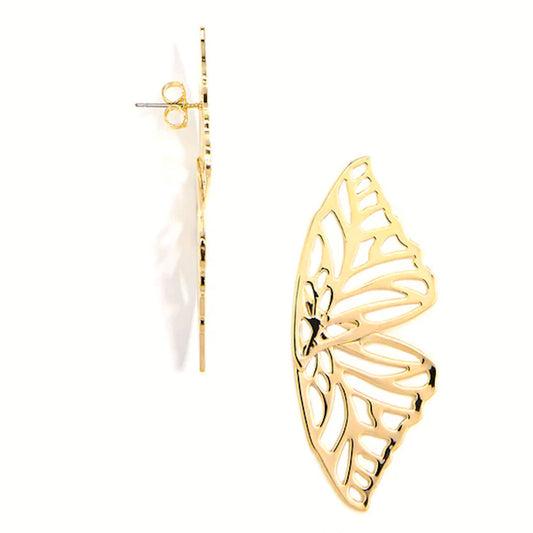 Salve ‘Angel Wings’ Butterfly Wings Drop Dangle Gold Earrings | Statement Earrings for Women and Girls